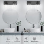 Aipsun Black Bathroom Light Fixtures Vintage Vanity Light for Bathroom Industrial Wall Sconce with Clear Glass Shade(Exclude Bulb)