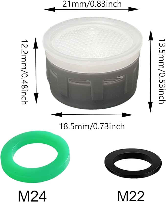 Faucet Aerator, 1.5 GPM Restrictor Plug-in Faucet Aerator Bathroom or Kitchen Replacement (20 pieces in white)