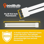 GoodBulb PLL18/827 | 18W 8.9" Twin Tube Compact Fluorescent Light Bulb | 4-pin 2G11 Base 2700K Soft White 1050 Lumen | 36000 Hour Long Life Biax | Pack of 10