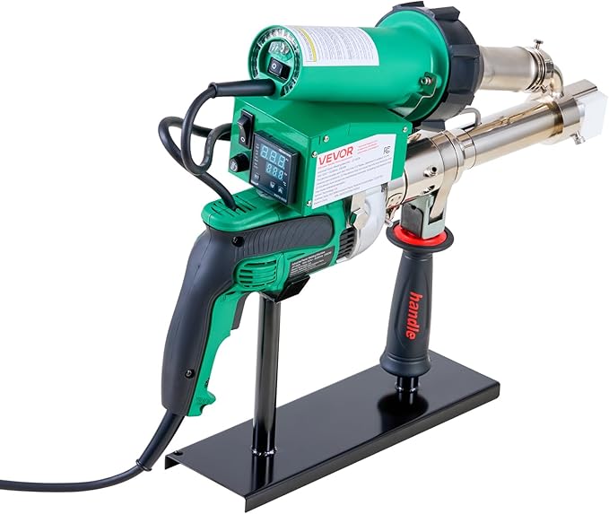 VEVOR Handheld Plastic Welding Extruder, 800W Hitachi Motor Extrusion Welding Gun - 0.79 in Weld Width & 360° Nozzle, Dual Heating System PP PE PVC HDPE Extrusion Welder for Membrane Pipe Plate