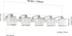 Aipsun Bathroom Light Fixtures Modern Vanity Light for Bathroom Crystal Chrome Vanity Light 5 Light (Exclude Bulb)