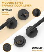 Asidrama Premium Black Zinc-Alloy Front Door Lock Set: Double Cylinder Deadbolt, Heavy Duty Security Handleset for Left/Right Exterior Doors, Universal Entry Locks (2 Pack)