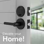 Mega Handles Ronn Entrance Combo, Entry Lever Door Handle and Single Cylinder Deadbolt Lock and Key Combo Pack, Heavy Duty Round Locking Door Levers Set for Left or Right-Handed Doors - Matte Black