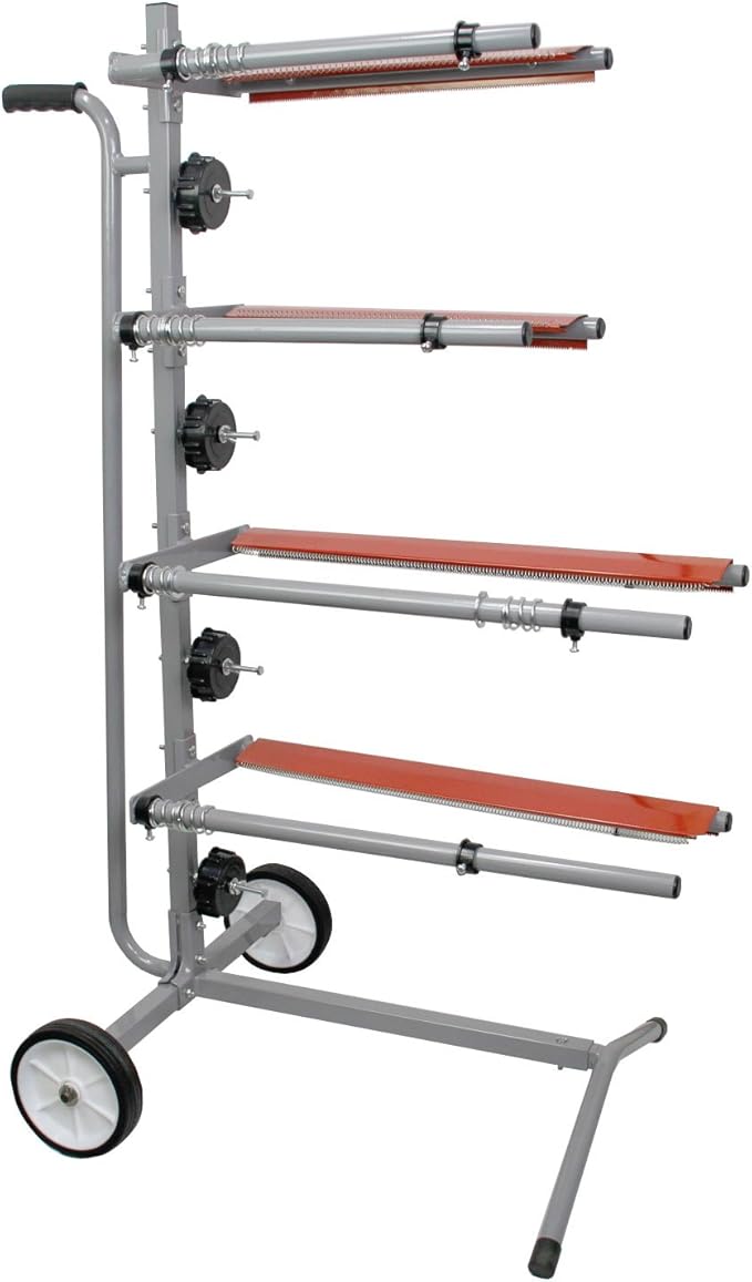 TCP Global Mobile Tree Style Multi-Roll Masking Machine for Auto Body, Painting, Masking Paper Dispenser with 4 Paper Bars, 4 Tape Rollers