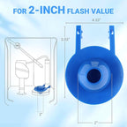 Universal Toilet Flapper Replacement 2 Inch - Compatible with Most American Standard Kohler Fluidmaster Toto Gerber Toilets Tank Water Saving Rubber Flush Valve Flapper with Stainless Chain Blue 1Pack