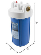 55W UV Ultraviolet Light Plus Sediment and Carbon Well Water Filter Purifier System for Rust, Iron, Sand, Dirt, Sediment Bad Taste/Odor.12 GPM UV System and 2 Heavy Duty Housings Size 4.5"x10"