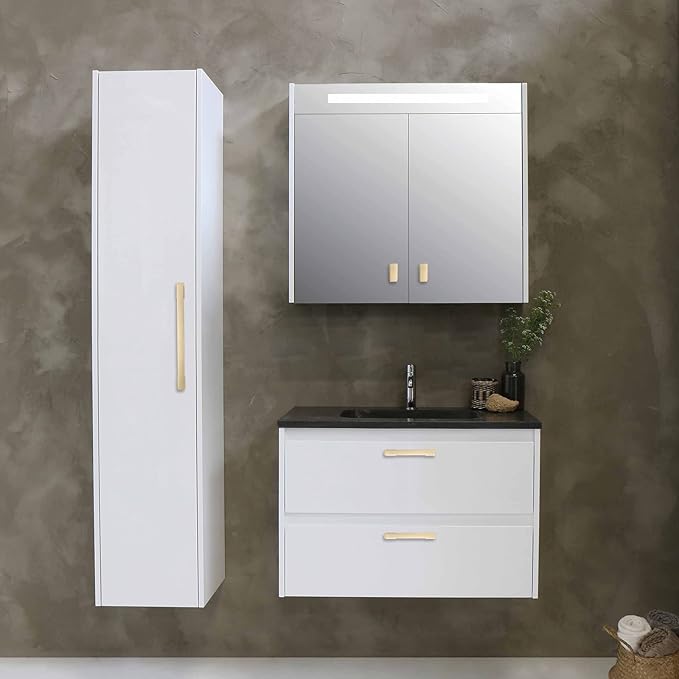 COTYKILEY 10 Pack 7.5 Inch(192mm) Brushed Brass Cabinet Handles Gold Kitchen Cabinet Pulls Cabinet Door Handles Kitchen Cabinet Hardware Cupboard Drawer Pulls Dresser Handles