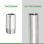 TAISHER 2PCS 304 Stainless Steel Pipe Fittings, 1/2" NPT Male Threaded, 2" Length Weld Nipple Cast Pipe