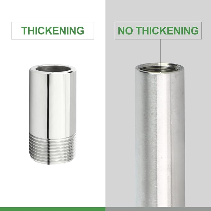 TAISHER 2PCS 304 Stainless Steel Pipe Fittings, 1/2" NPT Male Threaded, 2" Length Weld Nipple Cast Pipe