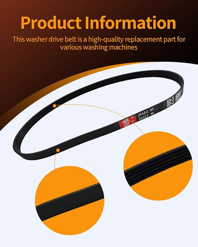 253C1275P001 (Polyv Belt 6:1) Washer Drive Belt Fits for LG, GE, Kenmore Washer and More Replaces EDR5P001X1