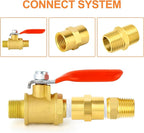 GASHER 24PCS Brass Pipe Fitting, Hex Nipple Brass Hex Coupler, 1/2" x 1/2" NPT Male Thread Pipe, 1/2Inch x 1/2Inch NPT Female Thread Pipe