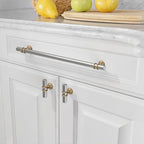 Asidrama 10 Pack 11.3 Inch(288mm) Brushed Satin Nickel and Champagne Bronze Kitchen Cabinet Handles, Cabinet Pulls Kitchen Cabinet Hardware Cupboard Handles Drawer Pulls