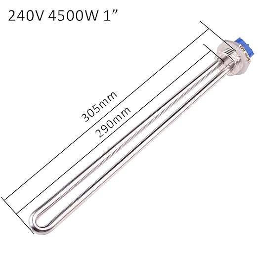 DERNORD 240V 4500W Water Heater Element Screw-in Heating Element High Watt Density (240V 4500W)