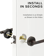 Asidrama 4 Pack Oil Rubbed Bronze Privacy Door Handles, Door Lever with Door Knobs Indoor for Bedroom or Bathroom, Heavy Duty Door Handles Interior with Locks for Left Right Sided Doors