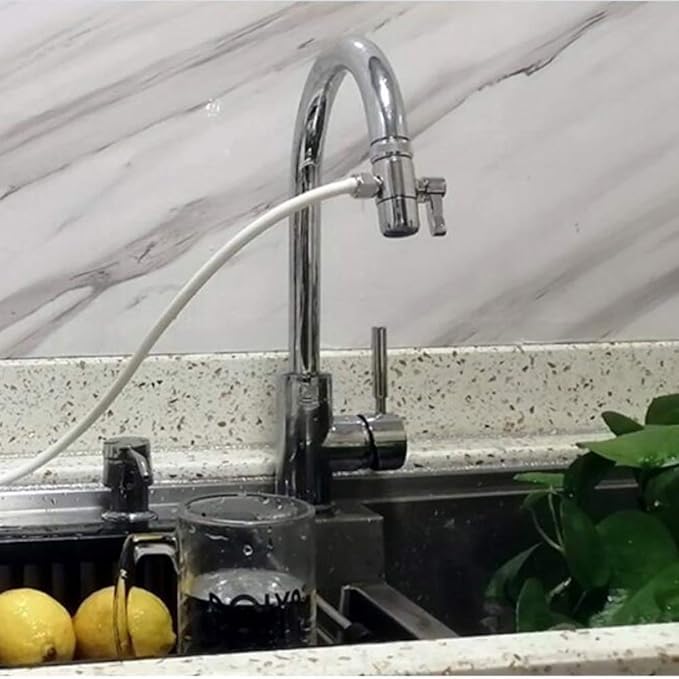 Faucet Diverter Valve with Aerator M22 Female Thread, Faucet Adapter for Tubing,Faucet Connector for Water Diversion,Faucet Tap for Countertop water Filter (Fits Single Way 3/8" OD Tubing)