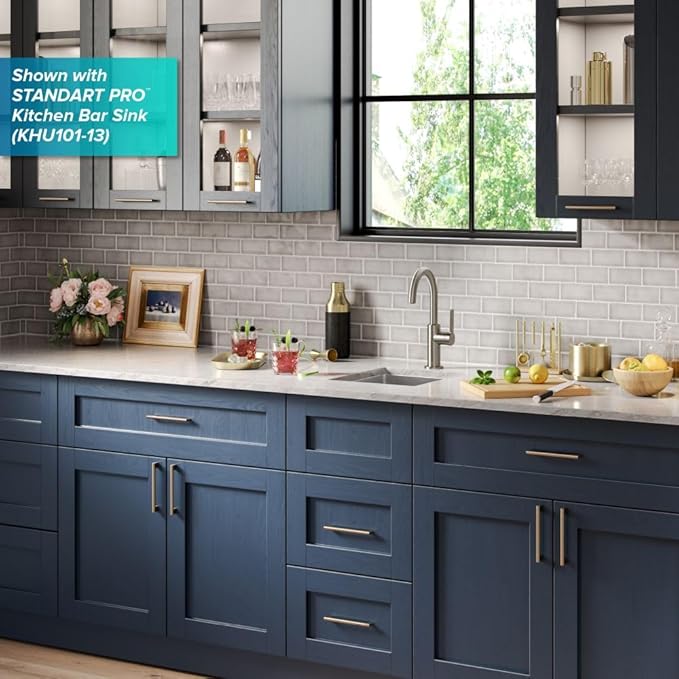 KRAUS Oletto Single Handle Kitchen Bar Faucet in Spot Free Stainless Steel, KPF-2822SFS