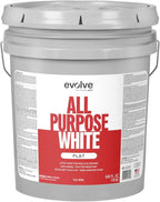 EVOLVE All Purpose Whites: Latex Flat Interior Paint for Walls & Ceilings, Shades of White, Quick Dry, Excellent Touch-Up & Coverage, Eco-Friendly (Cool White)