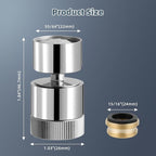 Hibbent Dual Water Flow Kitchen Sink Sprayer - 360-Degree Swivel Bathroom Faucet Aerator - Easy to Control Water Sprayer by One Hand - 2.5 GPM - 55/64 Inch - 27UNS Female Thread - Chrome