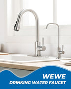 WEWE Drinking Water Faucet, Lead-Free Kitchen Water Filter Faucet for Reverse Osmosis or Water Filtration System, RO Faucet, Brushed Nickel