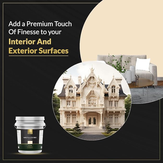 EVOLVE Signature Paint & Primer: Luxury Paint & Primer for Indoor & Outdoor Surfaces, Minimal Odor, Satin Sheen (Pinewood Yellow, 5 Gallon)