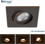 Oil Rubbed Bronze Recessed Lights Square 4 inch 6 Pack, Gimbal Gimbal Recessed Lights,dimmable, 5CCT Selectable,9W 750LM