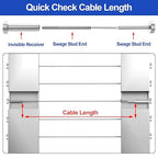 CKE 10 Pairs Invisible Cable Railing Kit, 1/8" Invisible Receiver and Swage Stud End Tensioner Terminal Hidden for 2"x2", 4"x4" Wood/Metal Post, T316 Stainless Steel Deck Cable Railing Hardware, CR31