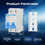 AC Miniature Circuit Breaker, 120V/240V 2 Pole 10 Amp DIN Rail Mount Circuit Breaker, MCB C10 Solar AC Disconnect Switch,Thermal Magnetic Trip