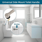 Hygie Rinse Metal Toilet Handle Lever Flush Replacement, 2PCS Universal Side Mount Toilet Handle with Stainless Steel Flapper Chains, Toilet Repair Kit, Brushed Nickel