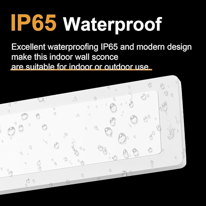 Aipsun Porch Wall Lights 59inch Long Strip Modern Outdoor Wall Light Fixture, White Wall Mount Lighting Sconce Exterior Lights Wall Sconce 3000K for House Living Room Corridor(1 Pack)