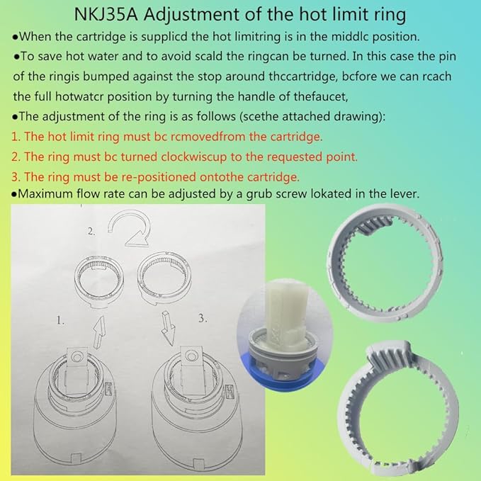 NKJ35A 35mm Faucet Cartridge, Replacement Cartridge,W/Right Rotation, Repair Compatible With Single Lever Fauce -KEROX (NKJ35A)