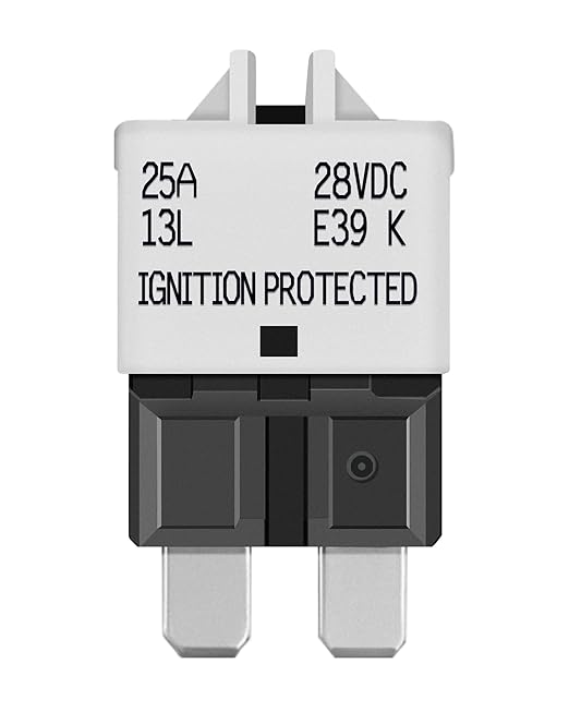 LENKRAD Automotive 25 Amp ATC/ATO Resettable Fuse 25A Manual Reset Standard Blade 25Amp Fuses Manual-Reset Circuit Breaker 25A for Car Truck RV Marine Boat Trolling Motorhome, 5 Pack