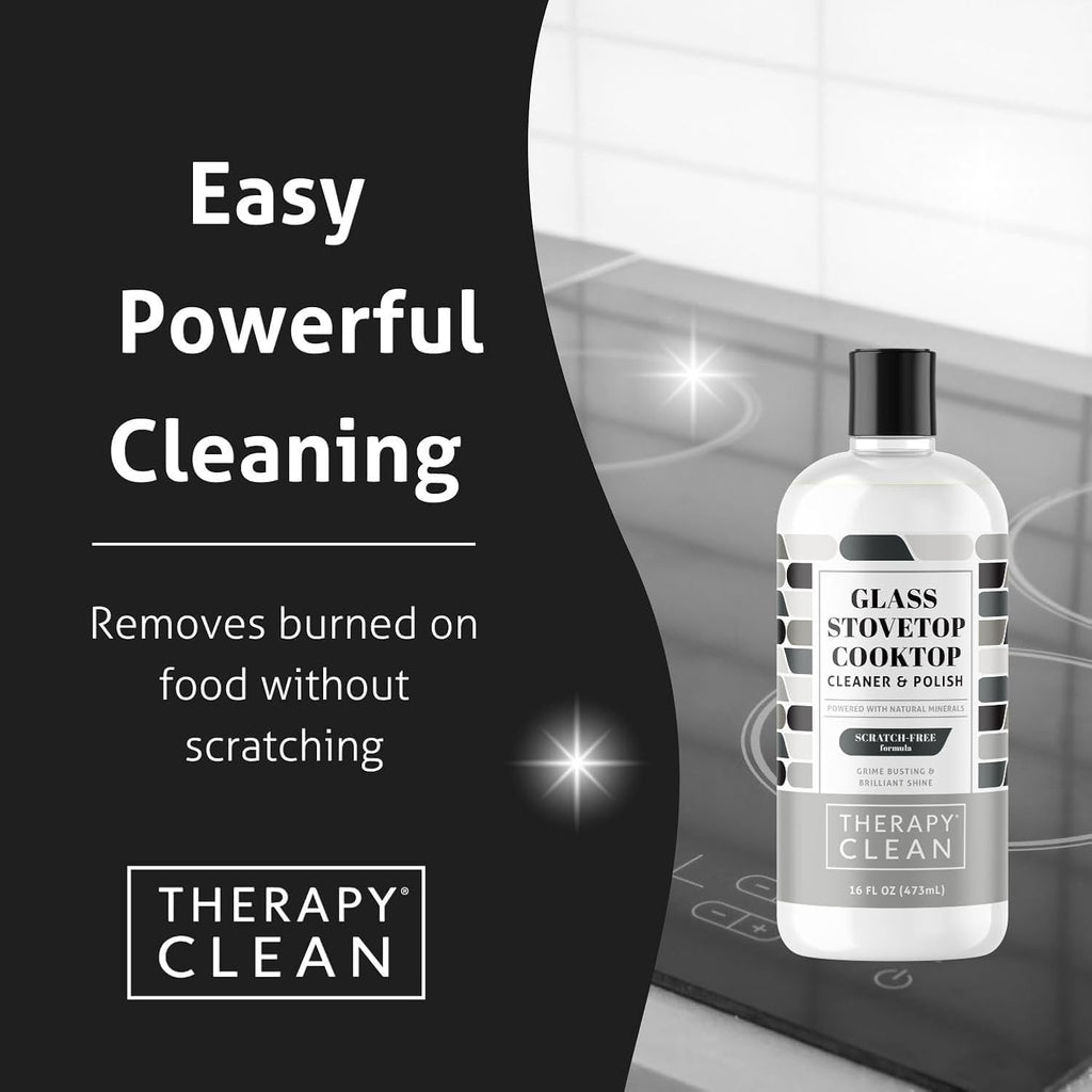 Therapy Glass Cooktop Cleaner 16 oz - Glass Stove Top Cleaner and Polish for Ceramic, Electric, Induction and Flat Top Surfaces