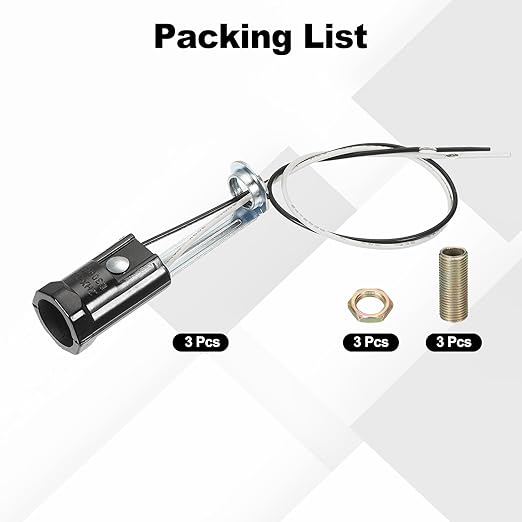 PATIKIL Candelabra Base Lamp Holder Light Socket, 6pcs UL Listed Keyless E12 Bulb Socket with 9.8" Wire Leads for E12 Incandescent LED Light Bulbs, 2.8" Tall