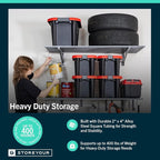 StoreYourBoard 2-Pack Heavy Duty Wall Shelves 2ft x 4ft – Wall-Mounted Garage Storage Shelving and Organization for Sheds, Closets, or Utility Rooms – Holds 200 lbs - Hammered Gray