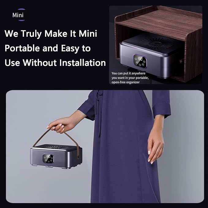 Portable Clothes Dryer | 20KG Large Capacity | 650W Fast Dry | Touch Screen & Remote Control | Quiet Energy-Saving Drying Machine for Home & Travel (purple)