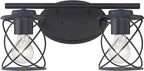 mavcadonf Modern Vanity Lights - 2-Light Fixture with Cage Shade, Matte Black, Over Mirror for Bathroom & Kitchen