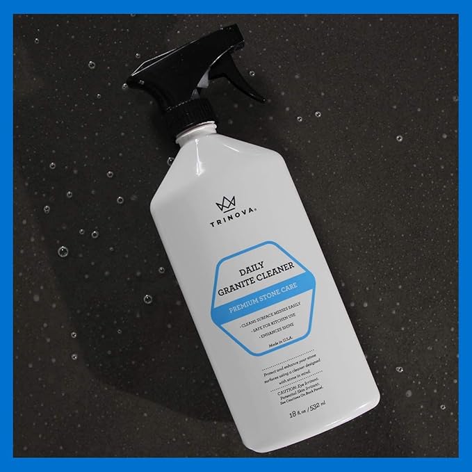 TriNova Granite Cleaner & Polish Gallon Refill for Daily Use - Made in USA, Enhances Shine, Streak-less - for Counter-tops, Marble, Stone, Bathroom Tile Kitchen, & Islands - 128 fl oz