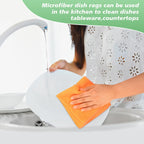 SINLAND Microfiber Dish Cloth for Washing Dishes Rags Best Kitchen Washcloth Cleaning Cloths 5 Color Assorted 12Inchx12Inch 10 Pack