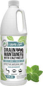 Mighty Mint Drain Maintainer with Enzymes – Drain Cleaner Controls Bad Smells and Prevents Buildup for Drains, Grease Traps, Septic, 32oz