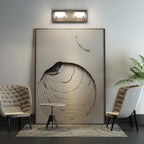 Ralbay Modern Vanity Light - 2 Light Acrylic Matte Black Bathroom Lighting Fixture with LED, Natural White Light (4500K)