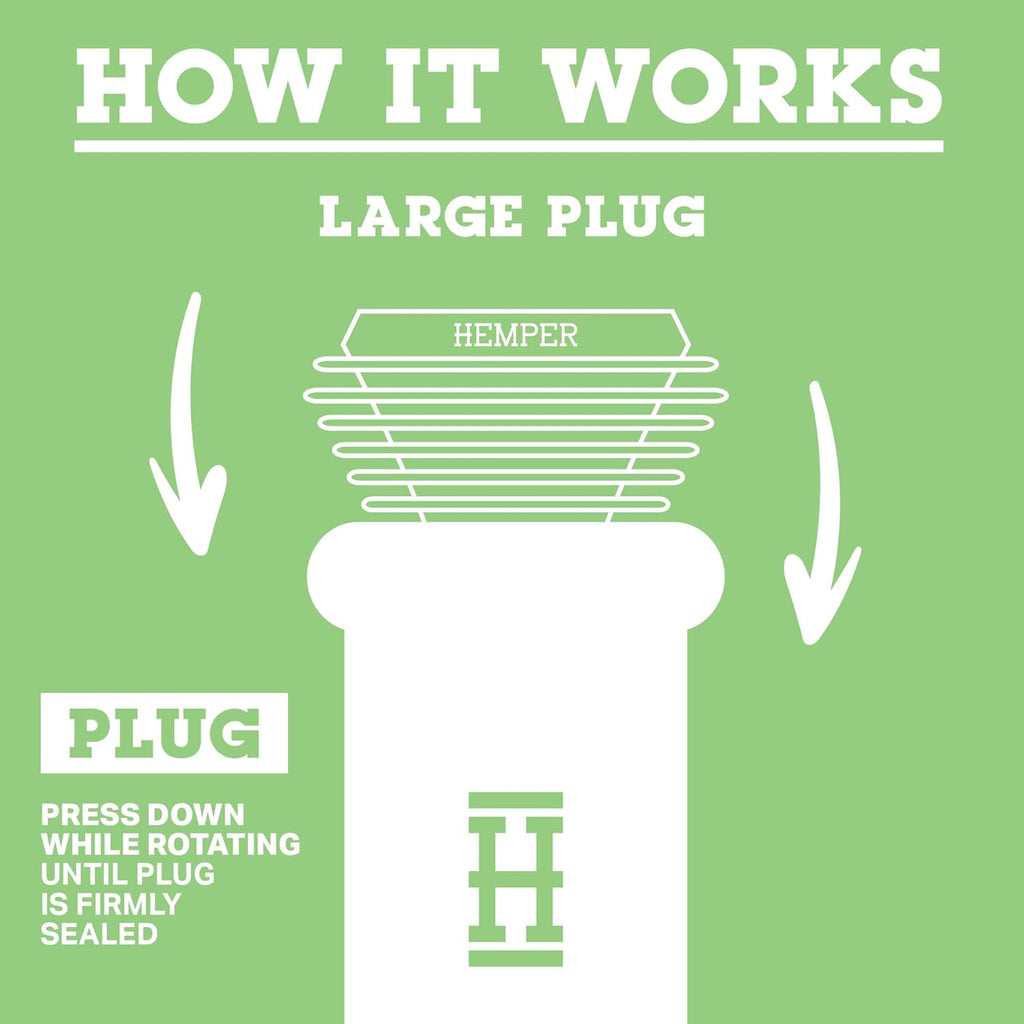 Hemper Plugs + Caps | Universal Cleaning Plugs for Glass Water Pipes and More | Fits Male & Female Joints | Leak-Proof Seal | Hassle-Free Cleaning | Durable, Reusable & Easy to Use - (Black)