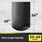 100 Count 55-60 Gallon Trash Bags, Sturdy & Tear-Resistant Commercial Can Liners 55 Gallon, Large Garbage Bags, Large Black Trash Bags for Commercial, Lawn and Leaf Bags