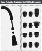 Hibbent 3-Function Pull Down Kitchen Faucet Head Replacement with 12 Adapters, NSF/ANSI/CAN 61 & CUPC Certified Sink Spray Nozzle, Compatible with Moen, Delta, Kohler Faucets, Oil-Rubbed Bronzed