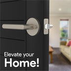 Mega Handles Ronn Privacy Lever & Lock Door Handle Set for Hallway, Closet and Bathroom, Keyless Lock, Heavy Duty Door Levers, Fits All Standard Door Sizes, Screws Included - Satin Nickel (1 Pack)