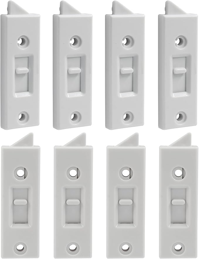 Window Latch Locks Replacement Window Parts and Hardware, Plastic Spring Loaded Sliding Window Tilt Latch for Home Window Accessories, Pack of 8 (White)