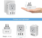 TESSAN Australia Power Plug Adapter, US to New Zealand Power Adapter with 4 American Outlets 3 USB Charger, Type I Travel Adaptor for USA to Australian, China, AU, Argentina, Fiji, Cook Islands, Samoa