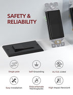 AIDA Single Pole Rocker Decorator Light Switch, 15 Amp Self-grounding Electrical Light Switches, Wall Plate Included, Residential Grade, UL Listed (20 Pack, Glossy Black)