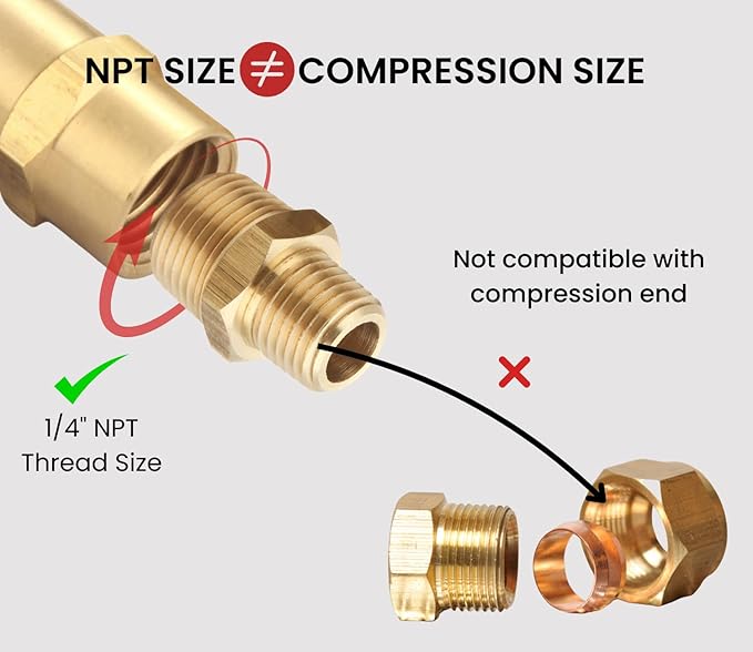 3/8 Inch NPT Male x 1/4 Inch NPT Male Solid Brass Reducing Hex Nipples, Brass Pipe Adapter Fittings Reducing Nipples Connector, 0.625" OD × 0.5" OD, (2 Piece)