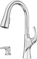 Pfister Miri 2.0 Kitchen Faucet with Pull Down Sprayer and Soap Dispenser, Single Handle, High Arc, NSF Certified, Polished Chrome Finish, F5297MRRC