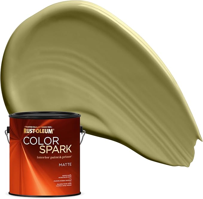 Rust-Oleum Color Spark Interior Paint and Primer in One, Matte, Wasabi Root, 1 Gallon